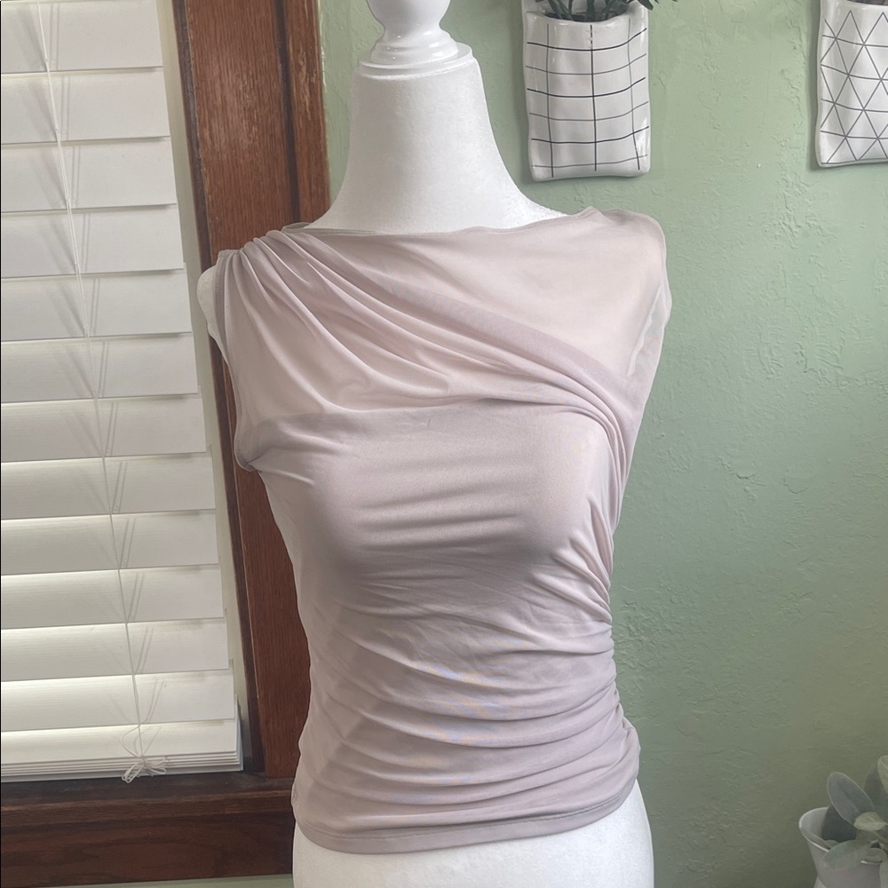 Abercrombie & Fitch Sleeveless Draped Top - Light Mauve